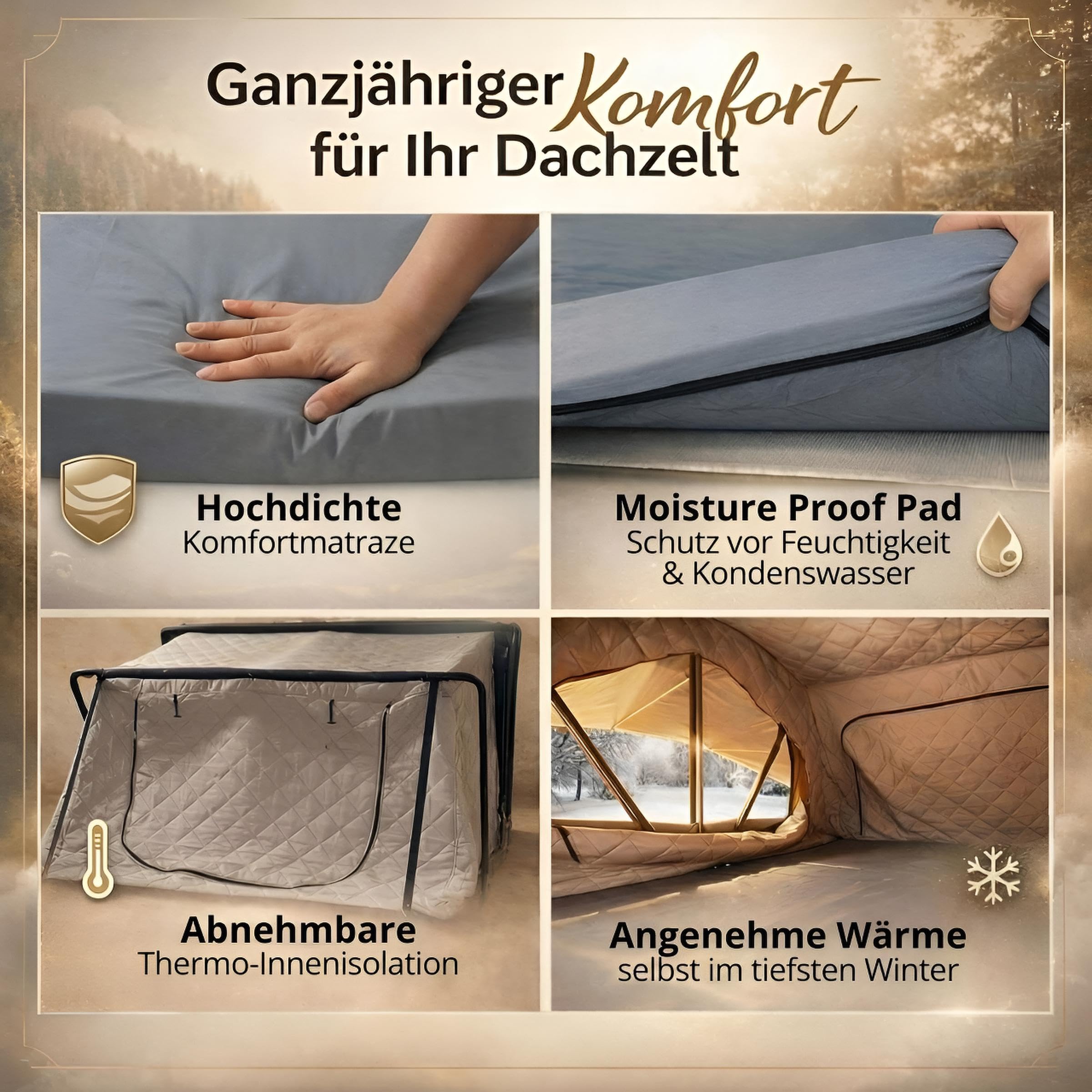 Z-Fold Dachzelt Hardcase Aluminium Autodachzelt Grau oder Khaki Zelt mit optionalem Sonnensegel