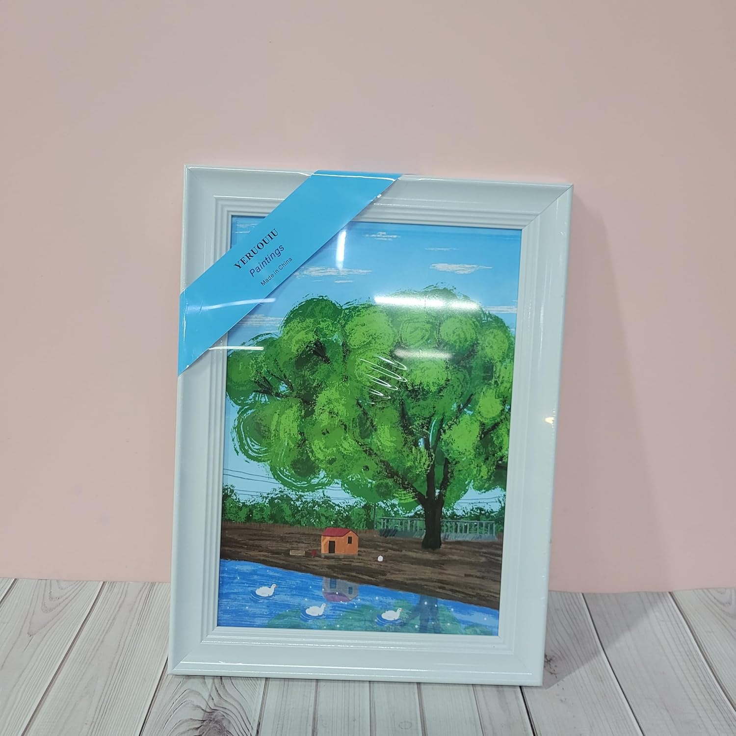 YERUOUIU Paintings Landscape paintings featuring trees, houses, and streams – perfect for home and office décor.