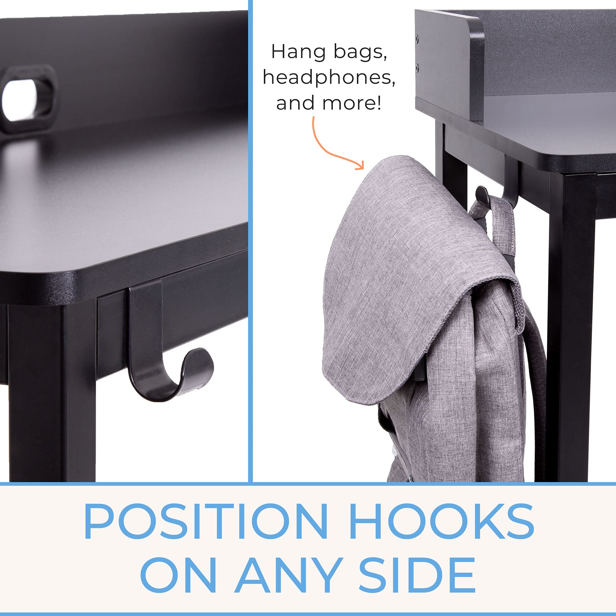 Stand Steady Joy Overbed Table for Twin Beds Height Adjustable Bed Desk with Locking Wheels