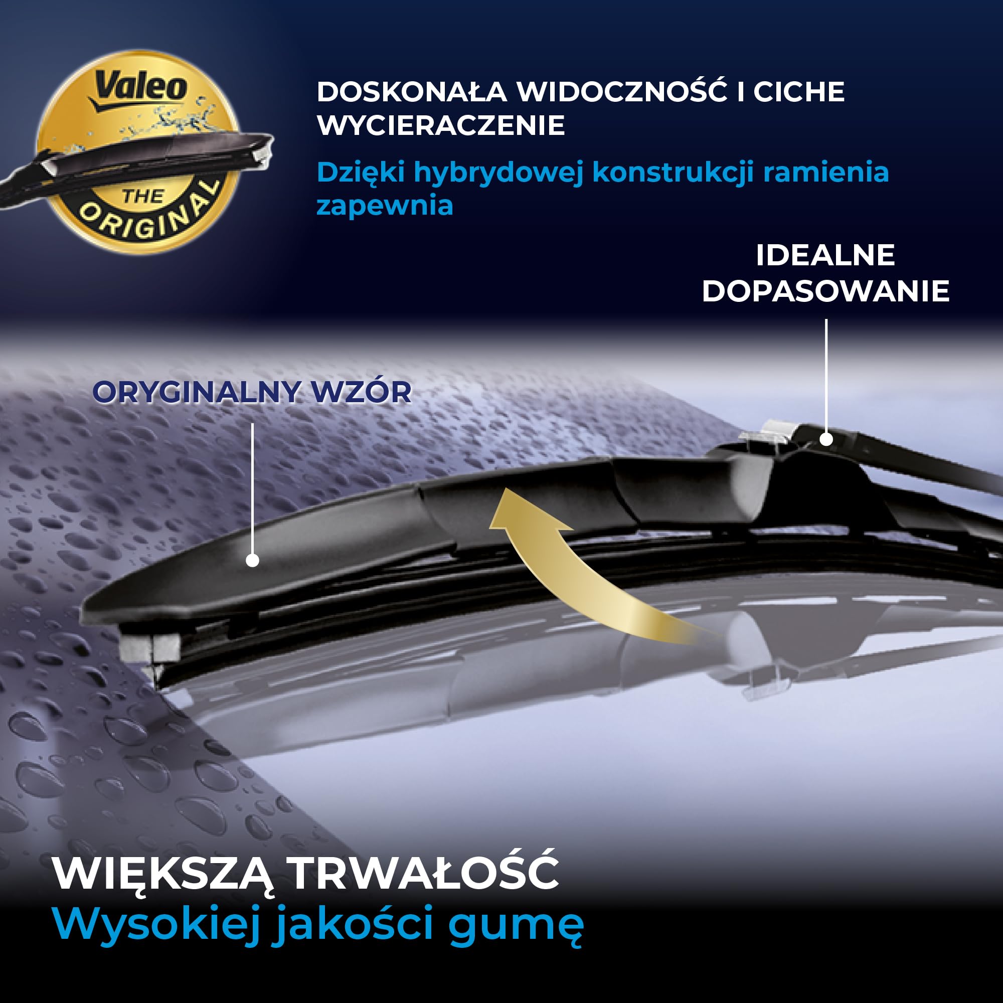 VALEO Silencio Wycieraczki - VH126 - Hybrydowe Pióro Wycieraczki Klasy Premium na Caly Sezon 450mm - Przód - Jedna Sztuka - 574726
