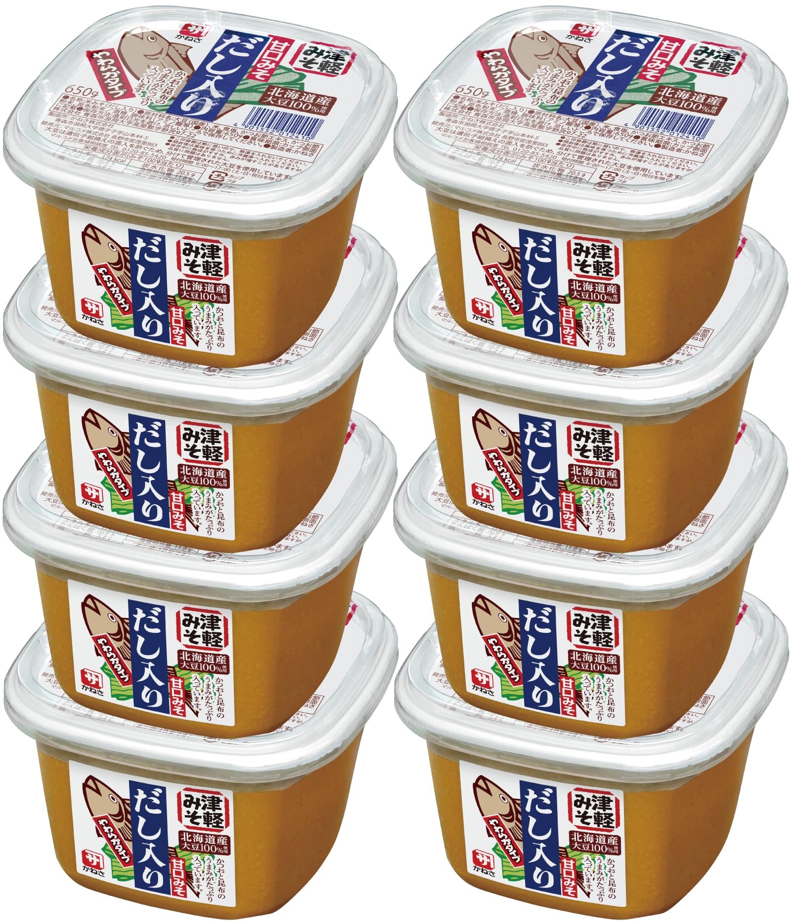 Amazon.co.jp: かねさ 甘口みそ だし入り 650g×8個 : 食品・飲料・お酒