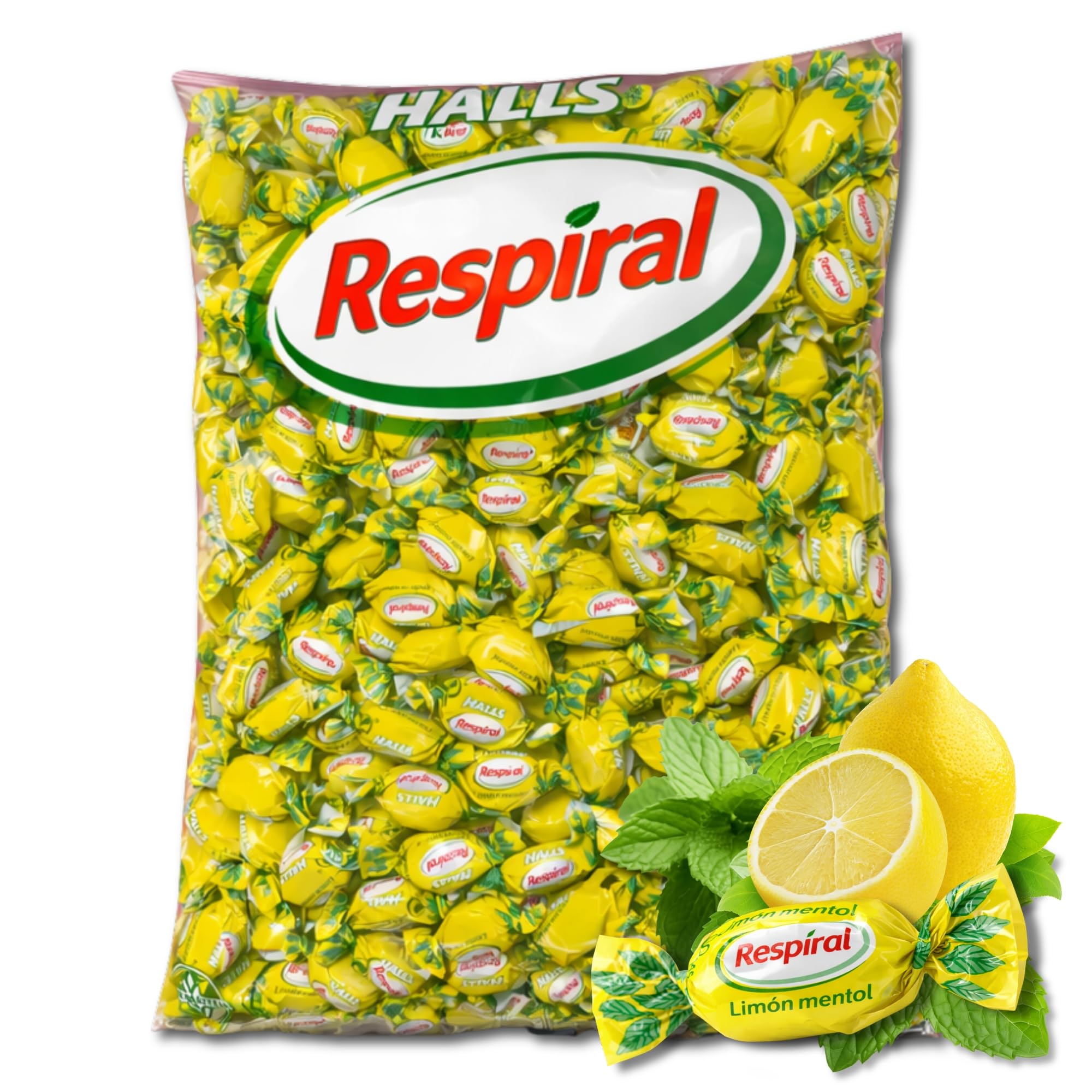Respiral Caramelos Limón y Mentol 1 kg 316 unidades Sin Gluten
