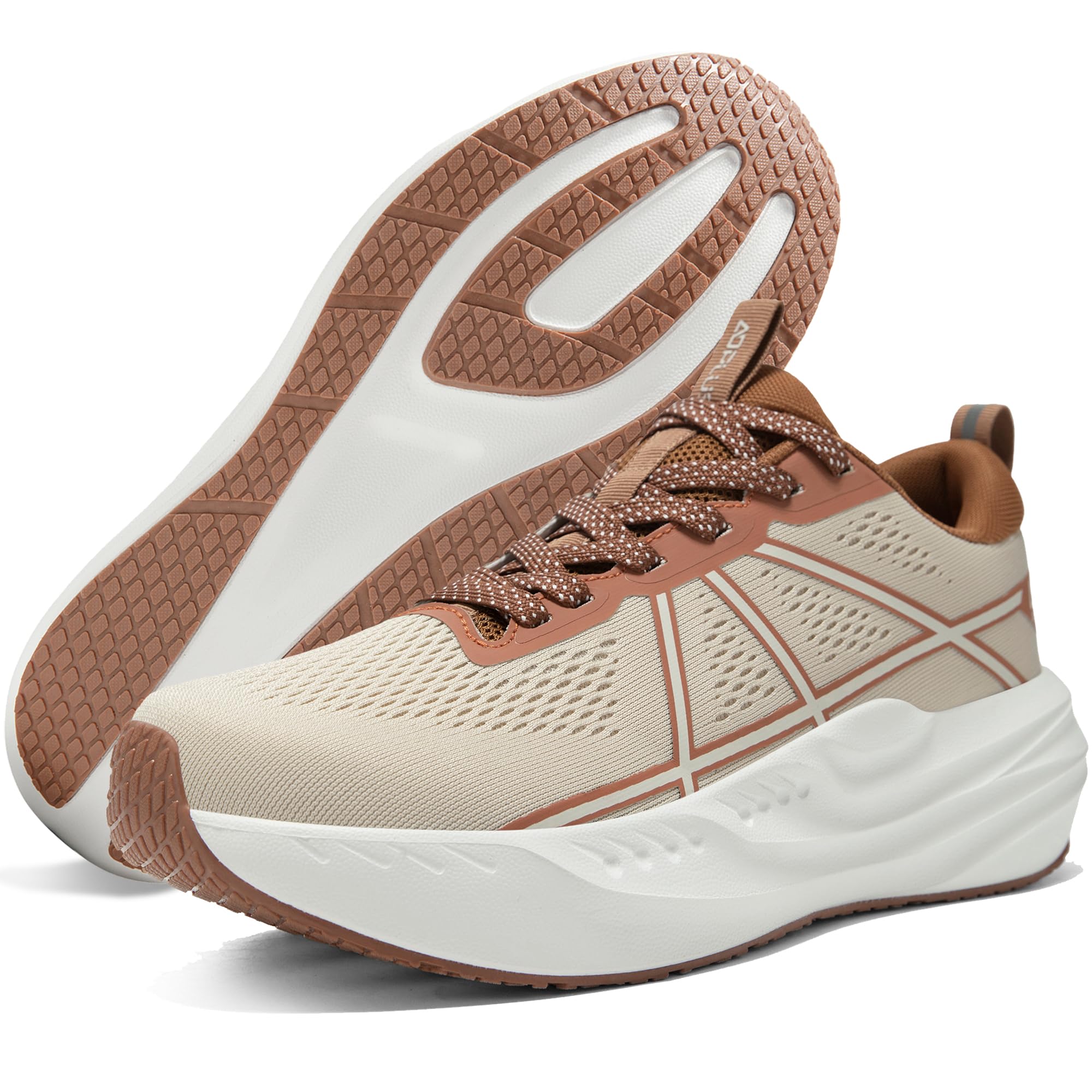 AoPlus Men's Walking Shoes with Arch Support and Cushioned | Lightweight, Breathable Mesh, Non-Slip, Reflective Heel Strip, Fashionable Design, Walking, All-Day Standing