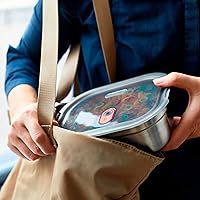 Vista 4 de BLACK + BLUM Lonchera de acero inoxidable apta para microondas Contenedor multifunción sellado al vacío para alimentos saludables Almacenamiento