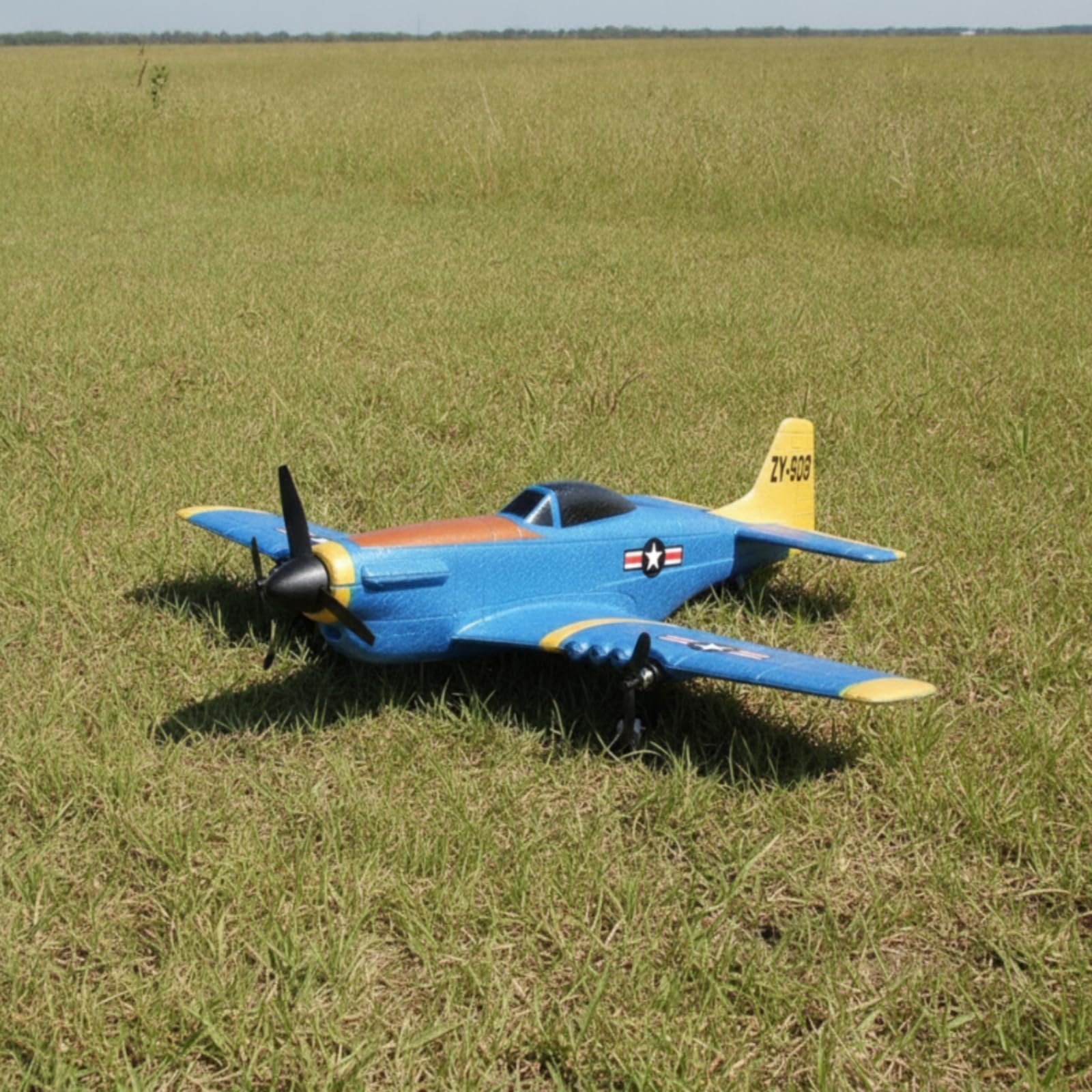 Colcolo Aereo Telecomandato Aereo Giocattolo Aereo con Eliche Nere Spinta Affidabile Scafo Leggero in Schiuma Resistente Urti Telecomando Kit con Batteria, Color to 1
