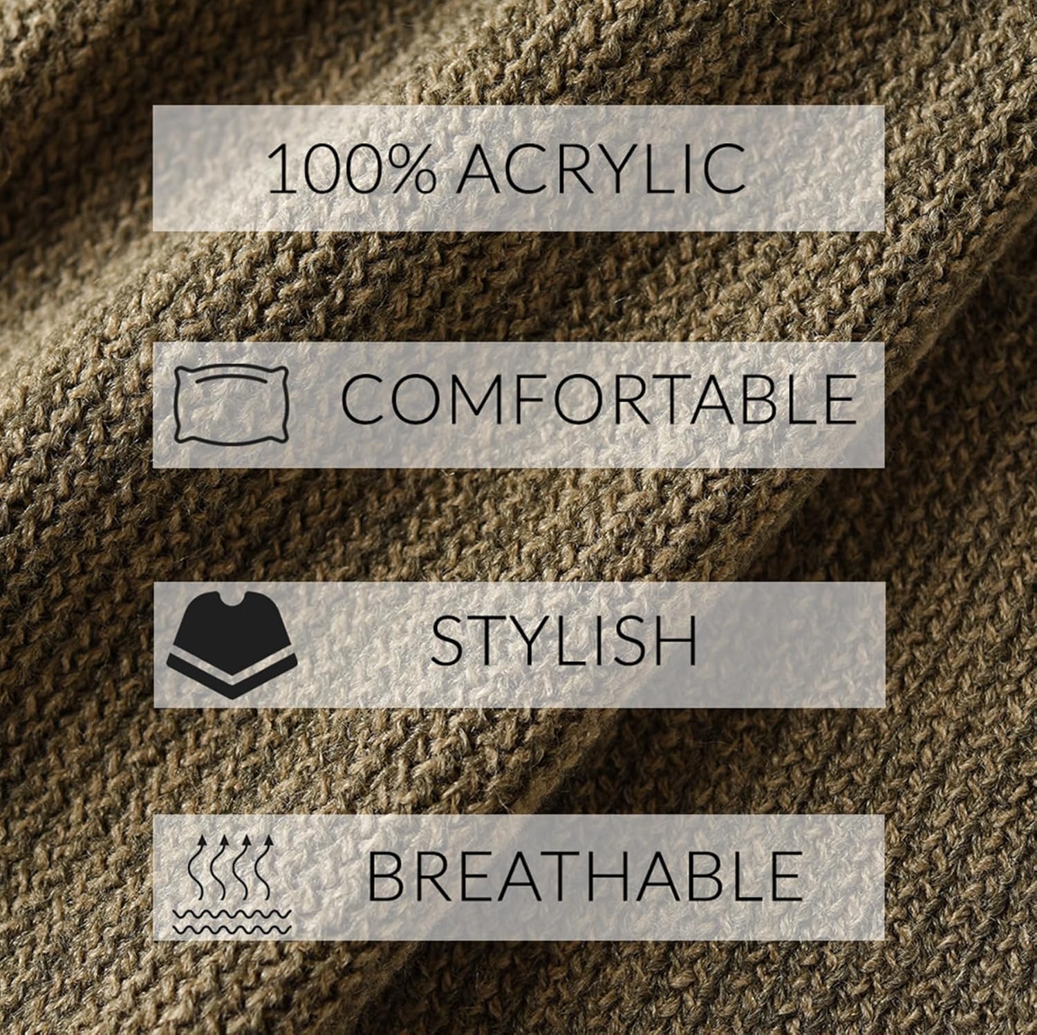 Ferand Shawl Wraps for Women, Cozy Lightweight Poncho Cape with Pockets, Warm for Fall Winter Travel - Image 6