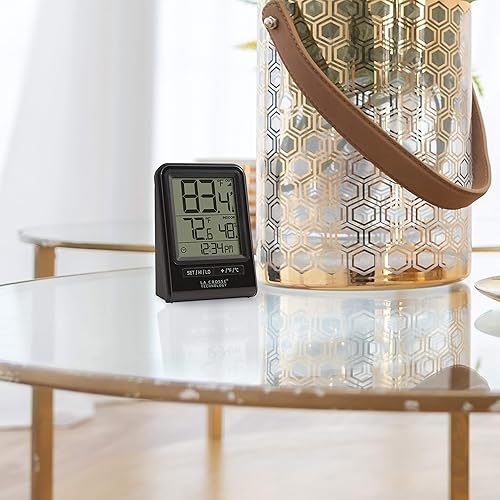 Miniatura 6 de La Crosse Technology 308-1409BT-CBP - Estación inalámbrica de temperatura y humedad con tiempo, color negro