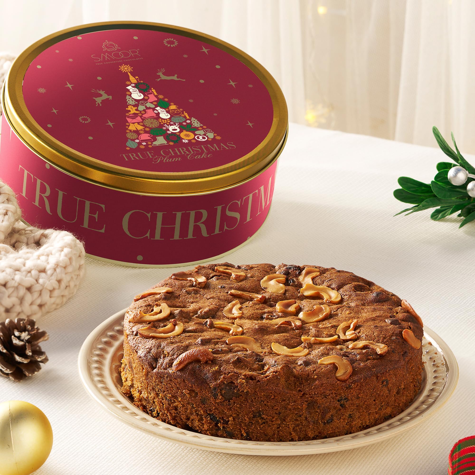 SMOOR Christmas Premium Plum Cake with Egg 750g | With Dry Fruits And Nuts | Traditional Plum Cake For Christmas, Birthday, Anniversary, Wedding, New Year & Special Occasions | (Pack of 1)