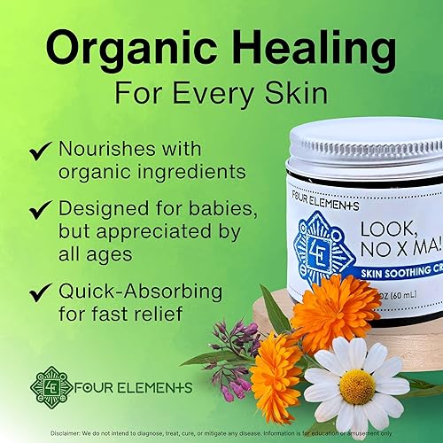 Miniatura 5 de Look NO X MA Crema calmante para la piel, 2 onzas, 100% orgánica, infusión de caléndula y manzanilla, crema hidratante para cuerpo y cara,