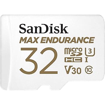 SanDisk MAX Endurance Scheda microSDHC 32 GB per Videosorveglianza Domestica e Dashcam, con Adattatore SD, 15.000 ore di Endurance