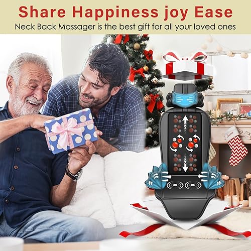 Miniatura 7 de Cojín de masaje Shiatsu con calor,Masajeador de amasado con vibración,Masajeador de asiento para oficina