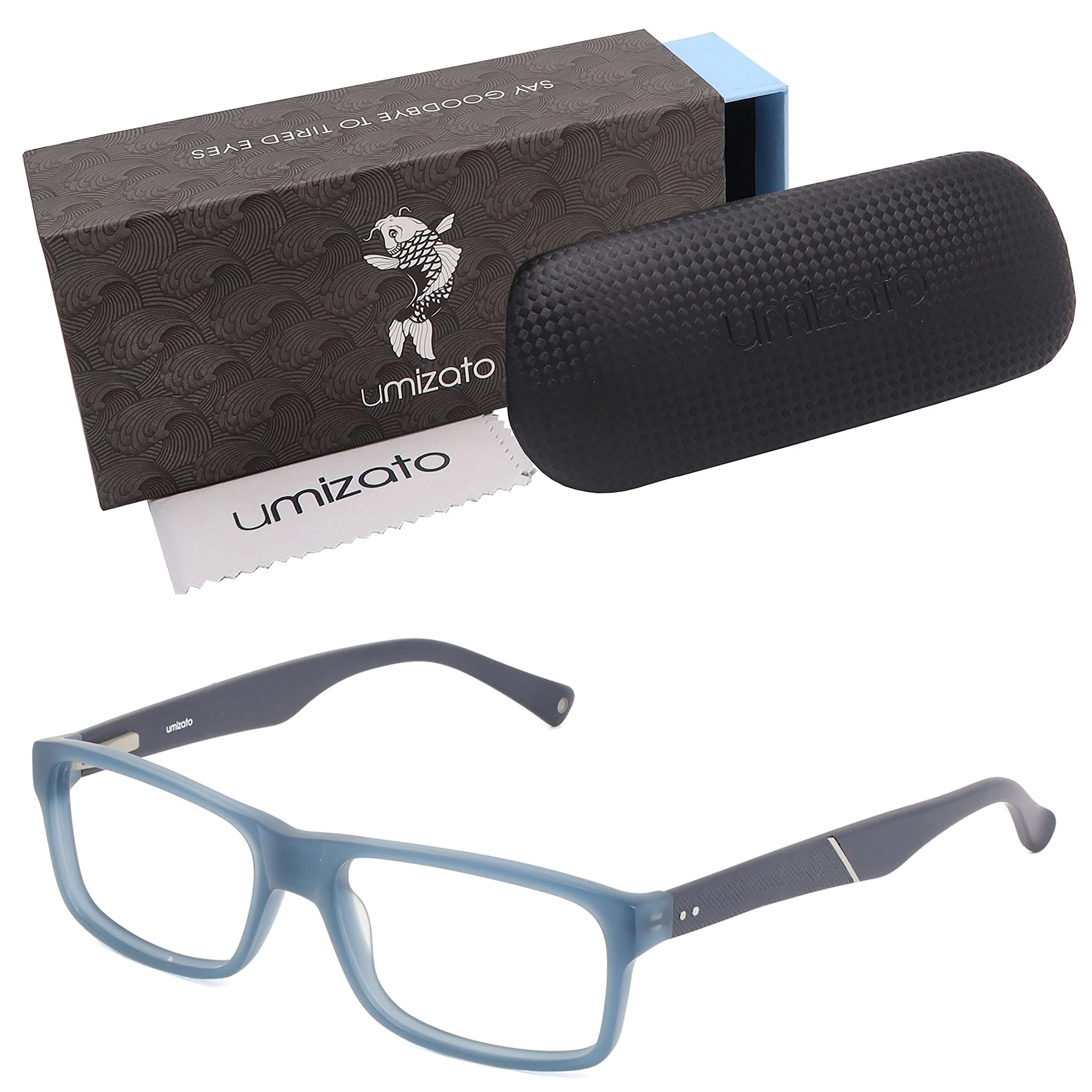 Umizato Blue Light Blocking Computer Glasses for Men Women - Transparent Lenses Gaming Eyewear - Protect Your Eyes, Sleep Better, UV Blocker, Anti-Glare Filtering, Relieves Fatigue (Navy)