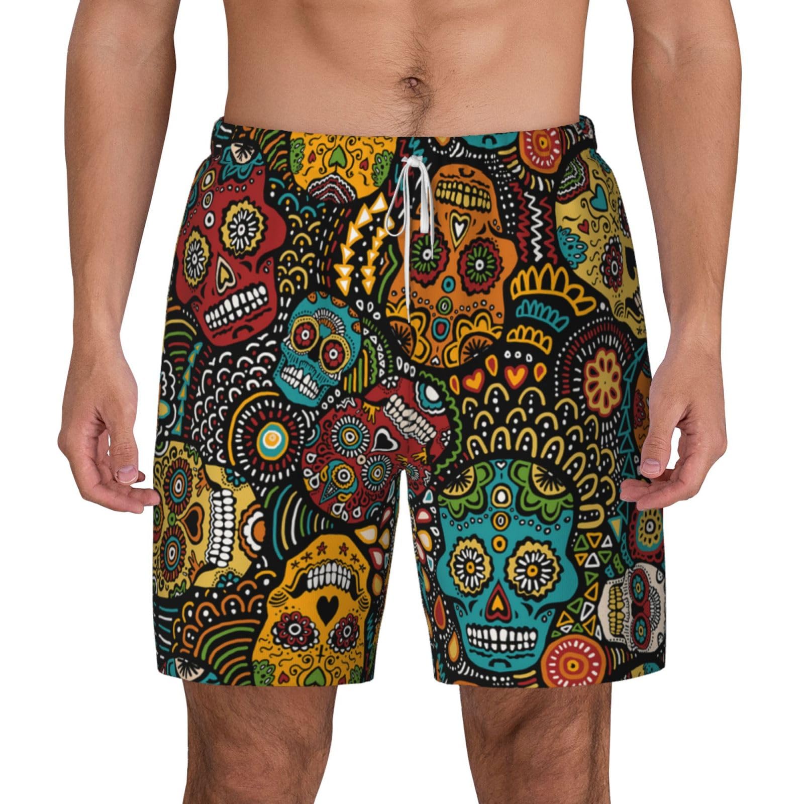 Ropa de playa para hombre Sugar Skulls ideal para vacaciones de verano 8