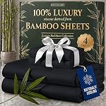 DECOLURE Draps 100% Viscose Organique Dérivée du Bambou Taille Complète 6pcs - Ultra Doux et Luxueusement Rafraîchissant, Poche Profonde de 17", Couture Double, Parfait pour Dormeurs Chauds - Draps de Lit Complets (Taupe)