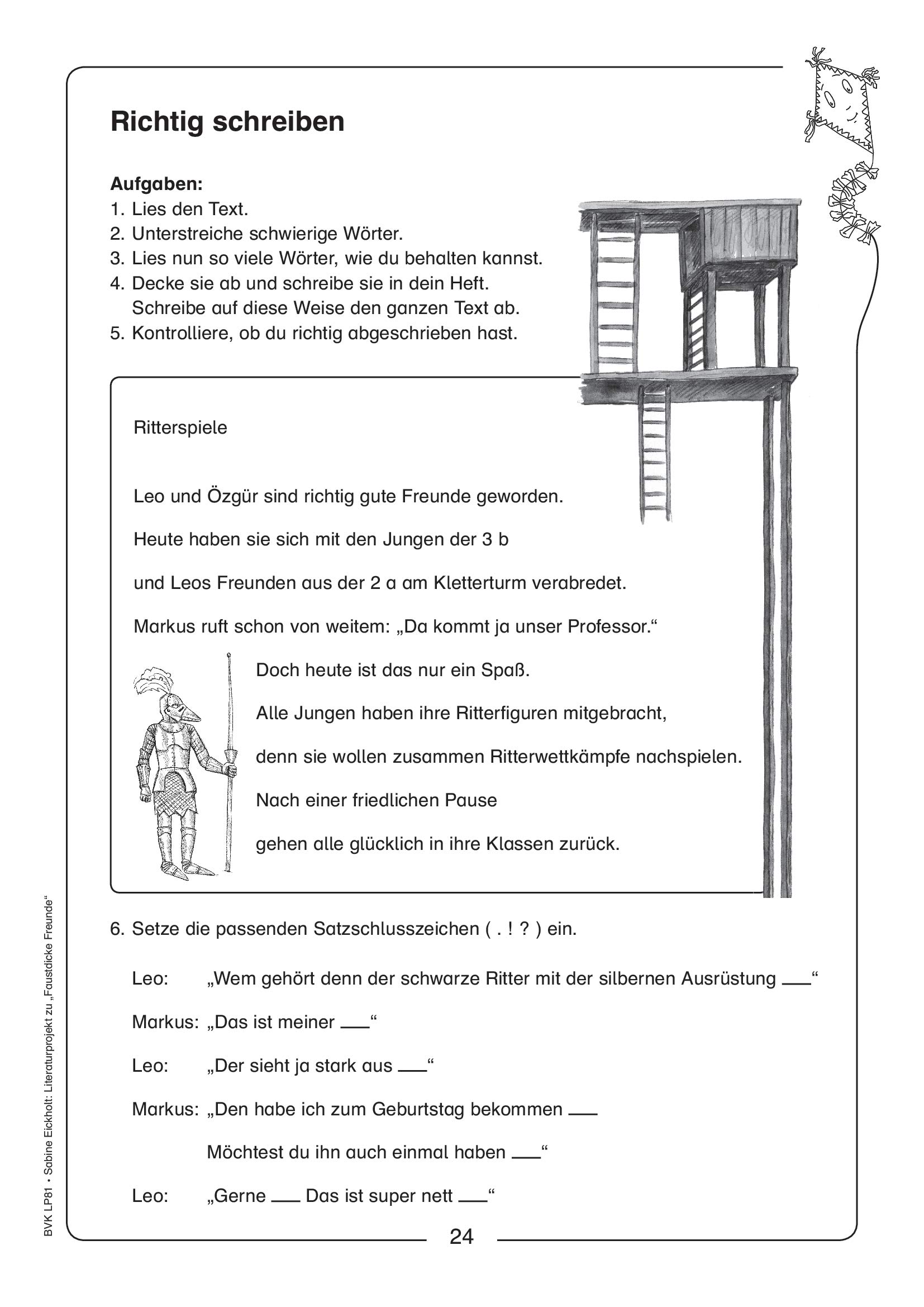 Literaturprojekt zu "Faustdicke Freunde": 2.-3. Klasse (Literaturprojekte)