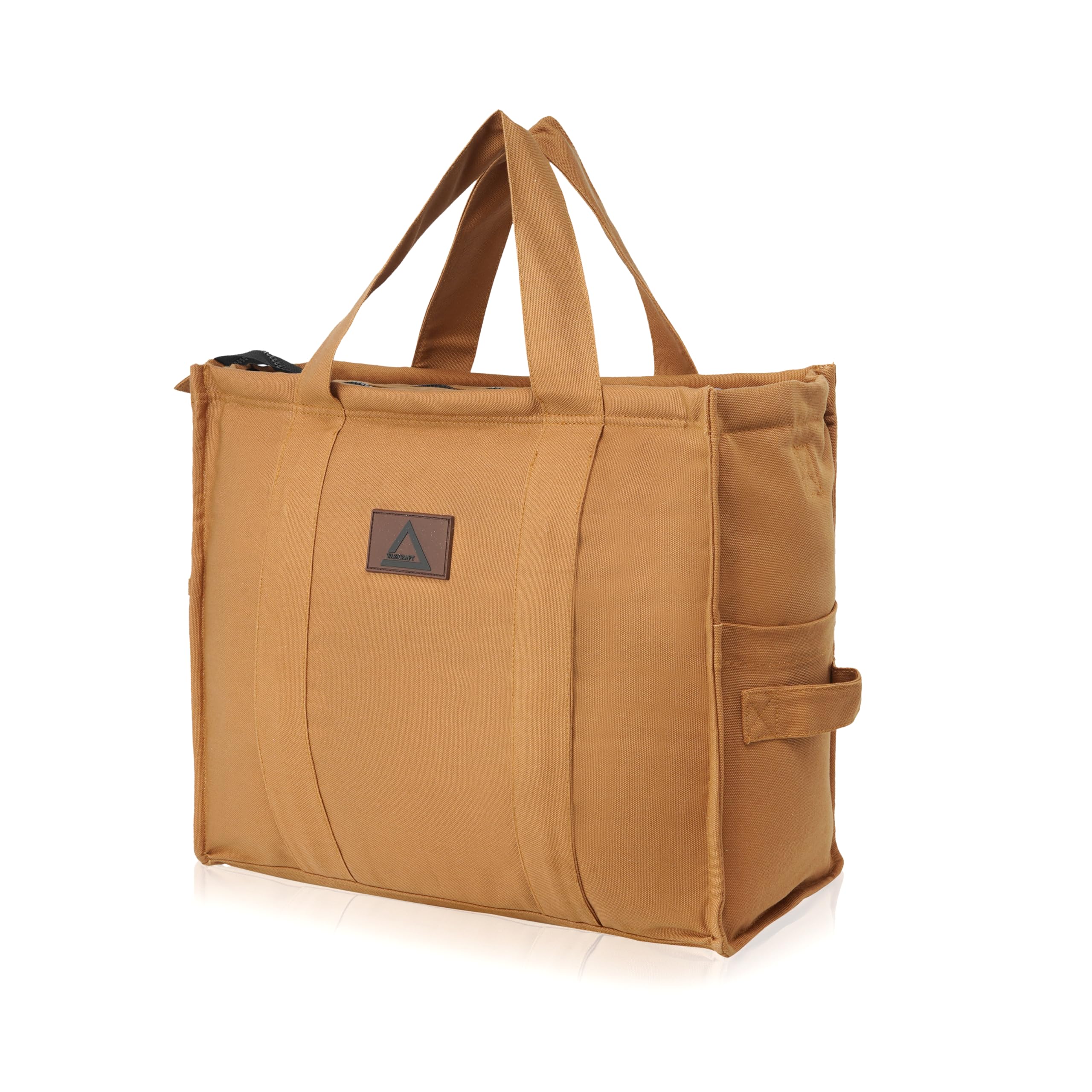 Canvas Ladies Gym Tote bag with dedicated yoga mat holder | easy zipper compartments perfect for office, travel, shopping, and college use fits up to 16'' Laptop