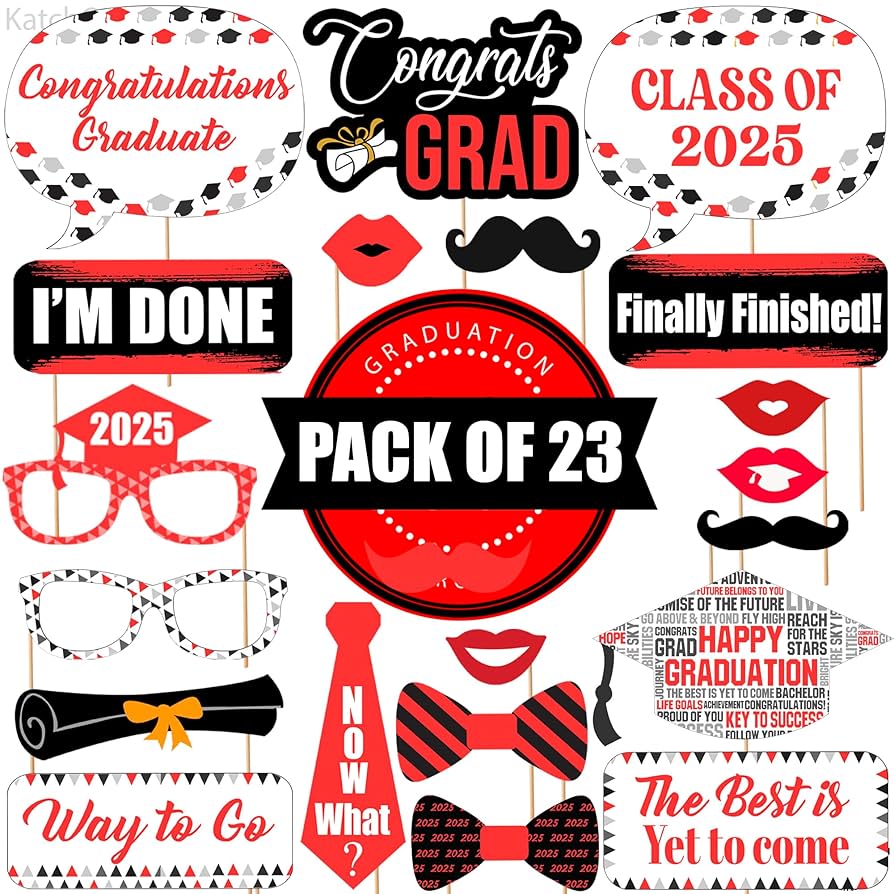 Amazon.com: KatchOn, Red Graduation Photo Booth Props 2025 - Pack of 23 | Photo Props for Red & Black Graduation Decorations 2025 : Home & Kitchen amazon-com-katchon-red-graduation-photo-booth-props-2025-pack-of-23-photo-props-for-red-black-graduation-decorations-2025-home-kitchen