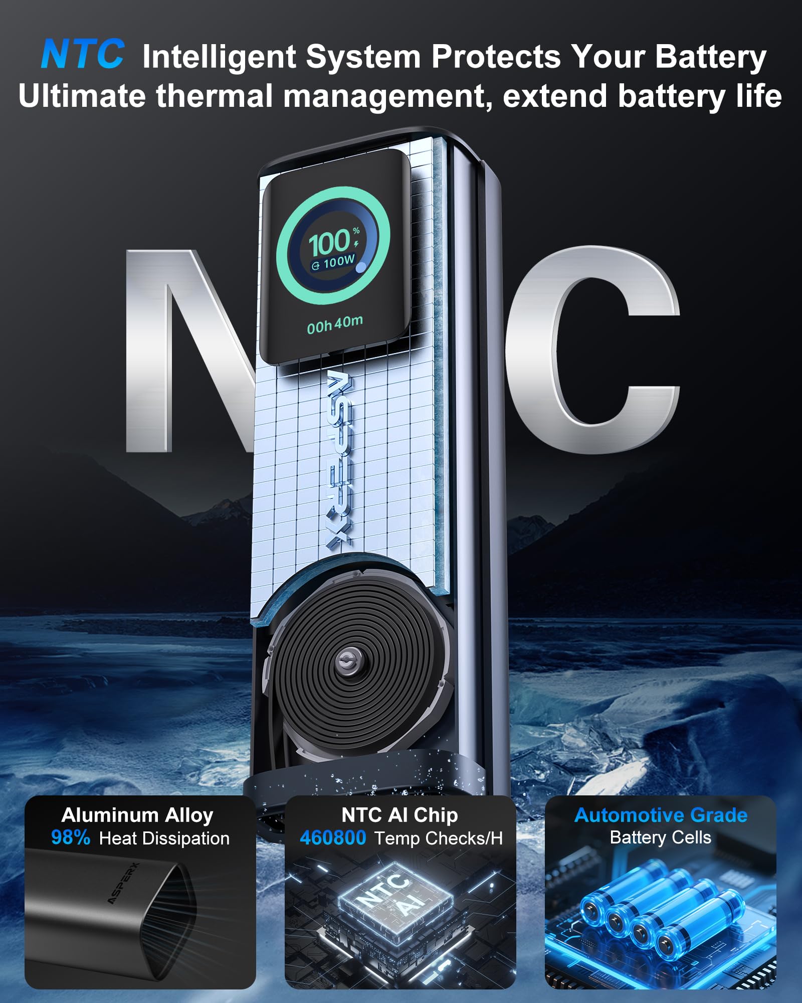 Batería externa de 100 W, 20.000 mAh, carga de varios dispositivos para viajes al aire libre para portátiles externos, baterías de teléfono móvil