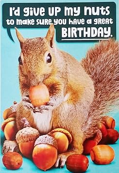 Greeting Card Id Give Up My Nuts To Make Sure You Have A Great Birthday - Funny with Squirrel