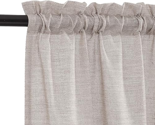 Miniatura 2 de COLLACT Juego de cortinas de lino para cocina, cortinas semitransparentes grises para media ventana, 36 pulgadas de largo, para baño, caravana,