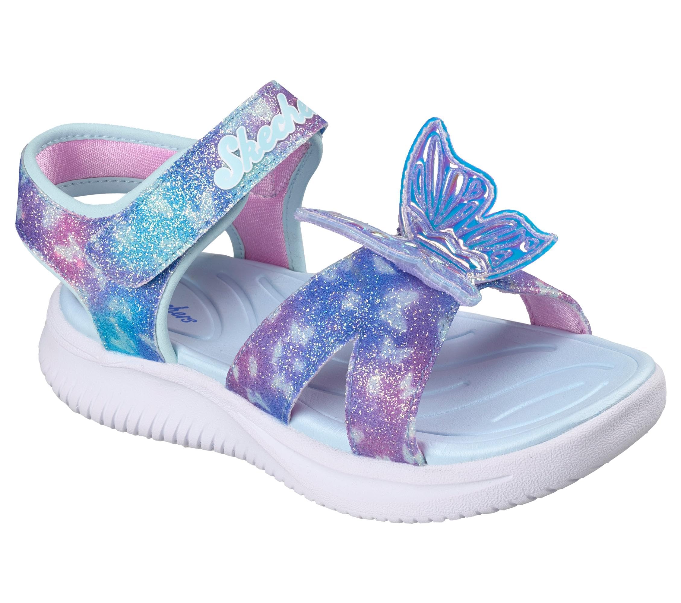 Skechers Girl's Jumpsters Sandal Butterfly Brites Sneakers, Blue, 11.5 UK Child