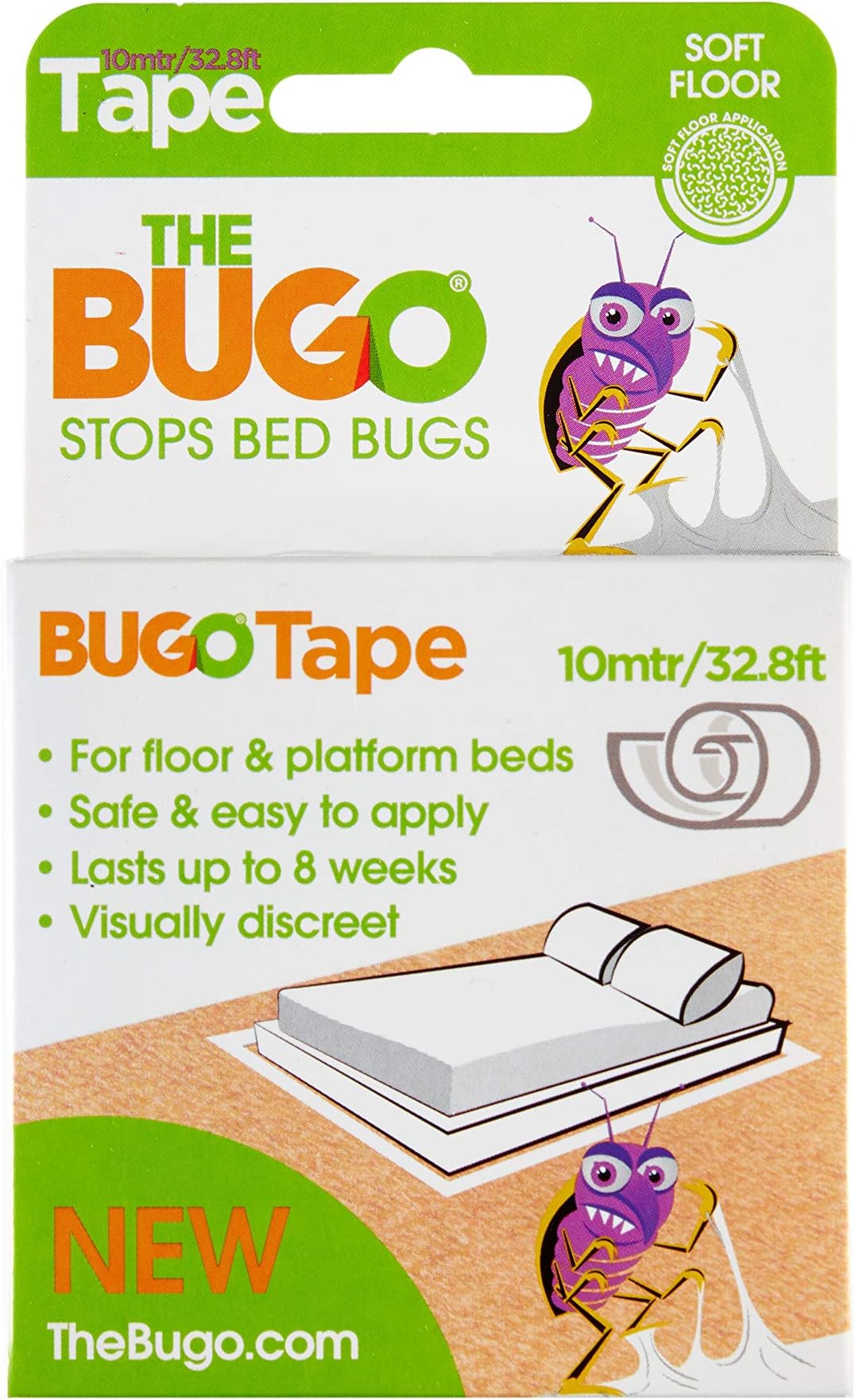 Barrier Tape 10m Soft Floor Detector, Monitor and Trap for Bed Bugs and Other Insects