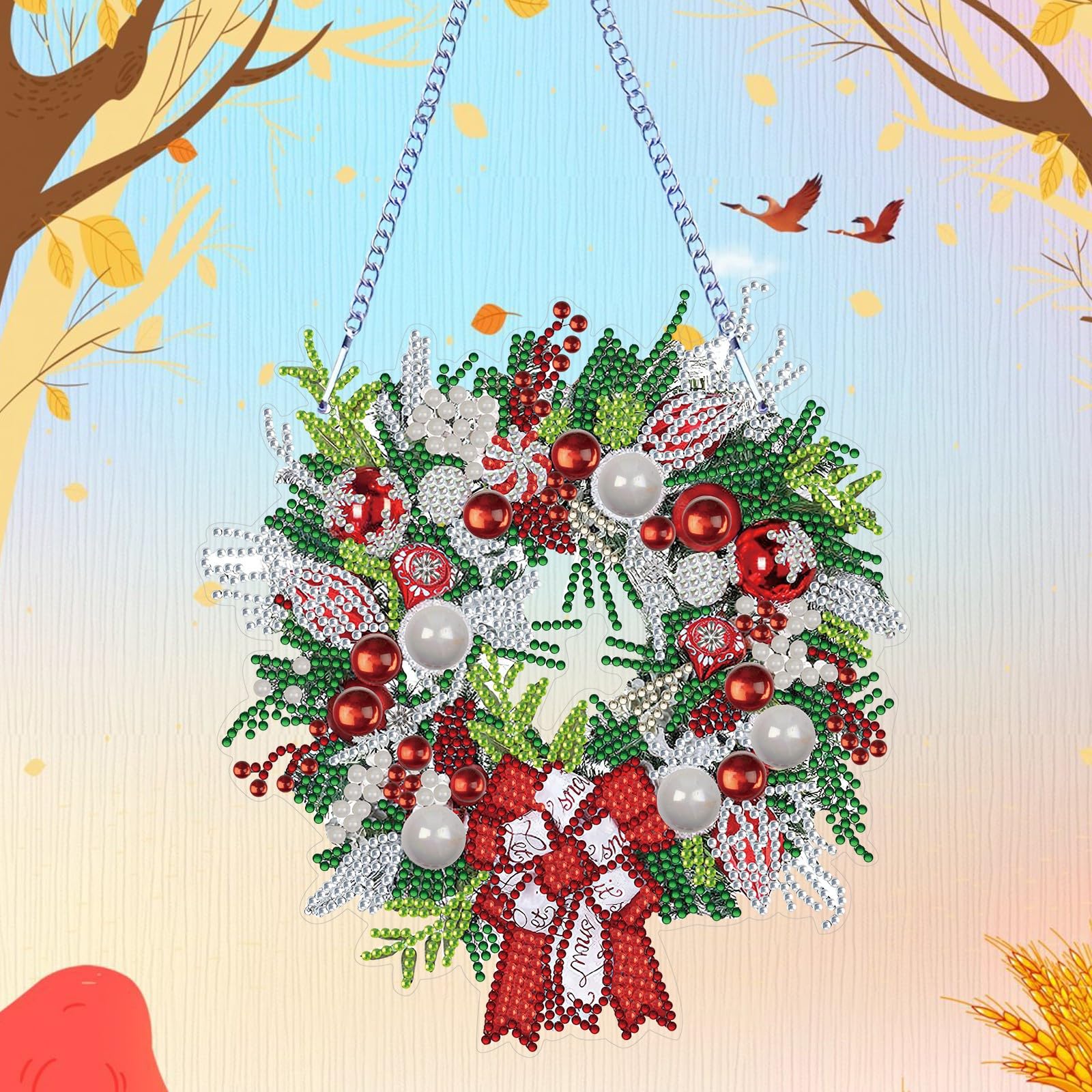 Amazon.com: 5D DIY Christmas Wreath Diamond Art Painting Kits