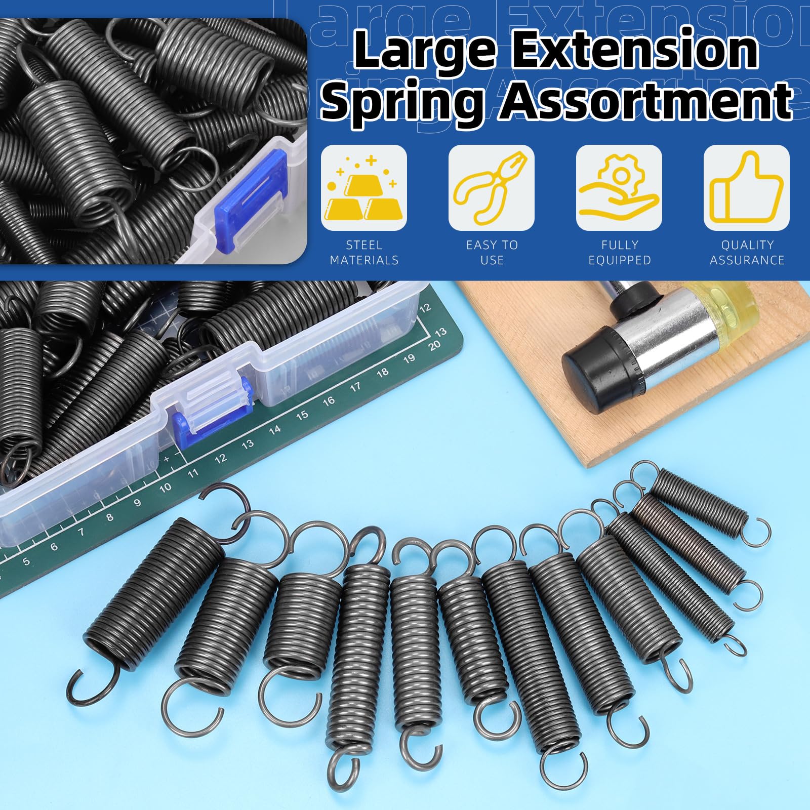 Door Spring TA-VIGOR 10Pcs Stainless Steel Tension Springs - 1.2mm Wire ...