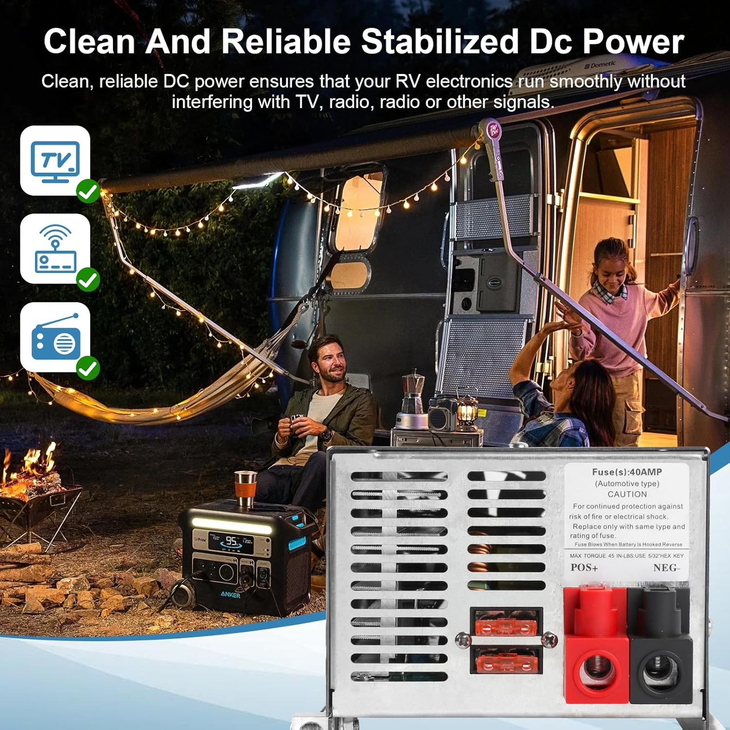 WF-9875 75 Amp RV Power Converter, Deck-Mounted Smart 3-Stage Power Charger, Replacement for WF-9800 Series WF-9875-AD-CB, WF-9875-MBA Power Converter for RV Camper Trailer Motorhome