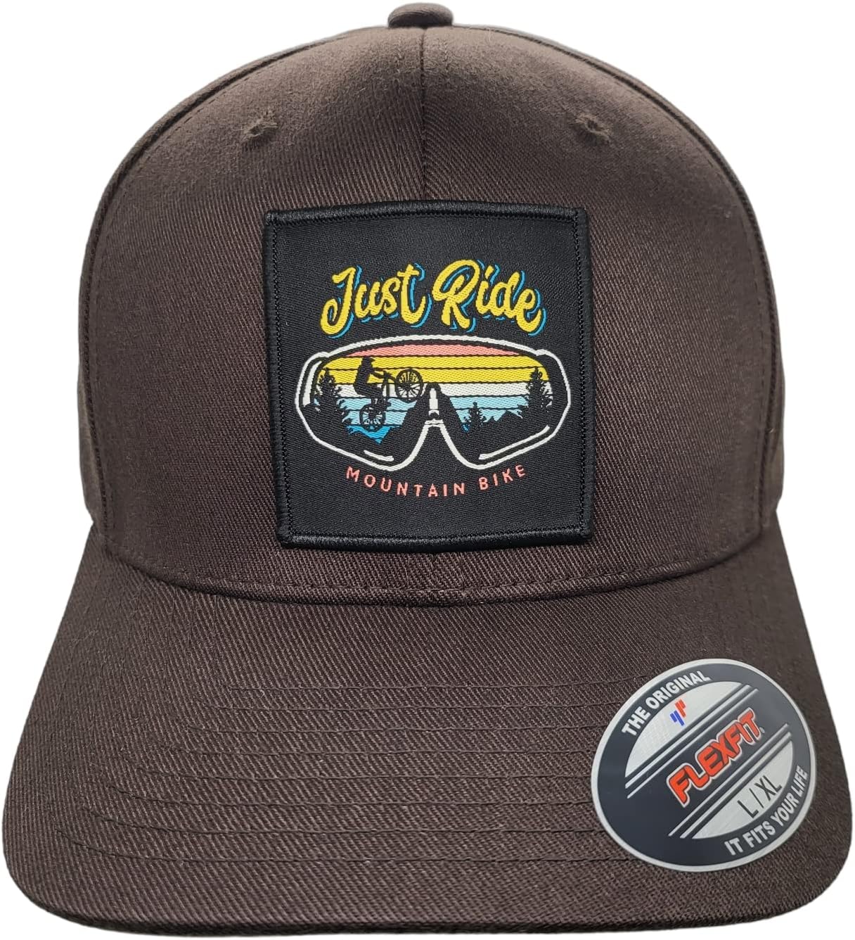 Fitted Hat - Mountain Bike Fitted Hat with Just Ride Woven Patch