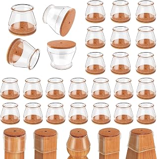 Ansible 24 pcs Chair Leg Floor Protectors, Silicone Felt Furniture Leg Pads Caps Covers for Hardwood Floors (Fit Round Diameter 1-5/16" to 2")
