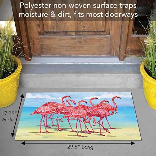 Miniatura 3 de Counterart Flamingo Horizons IndoorOutdoor Entryway Floor Mat Manufactured in The USA Low Profile, Protective Non-Skid Rubber Backing, Easy to Clean