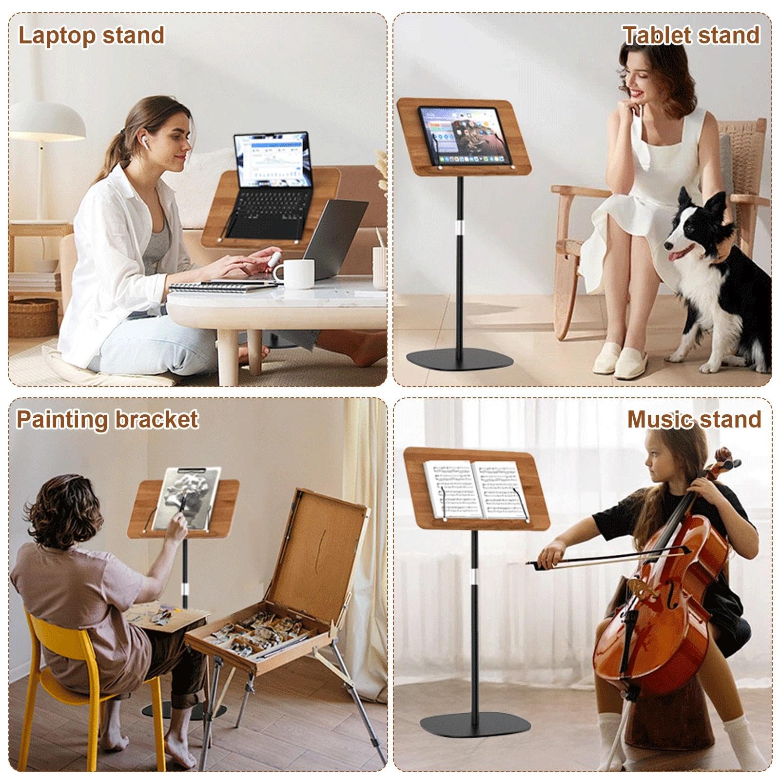 Soporte ajustable 2 en 1 para libros y portátiles con ángulo ajustable