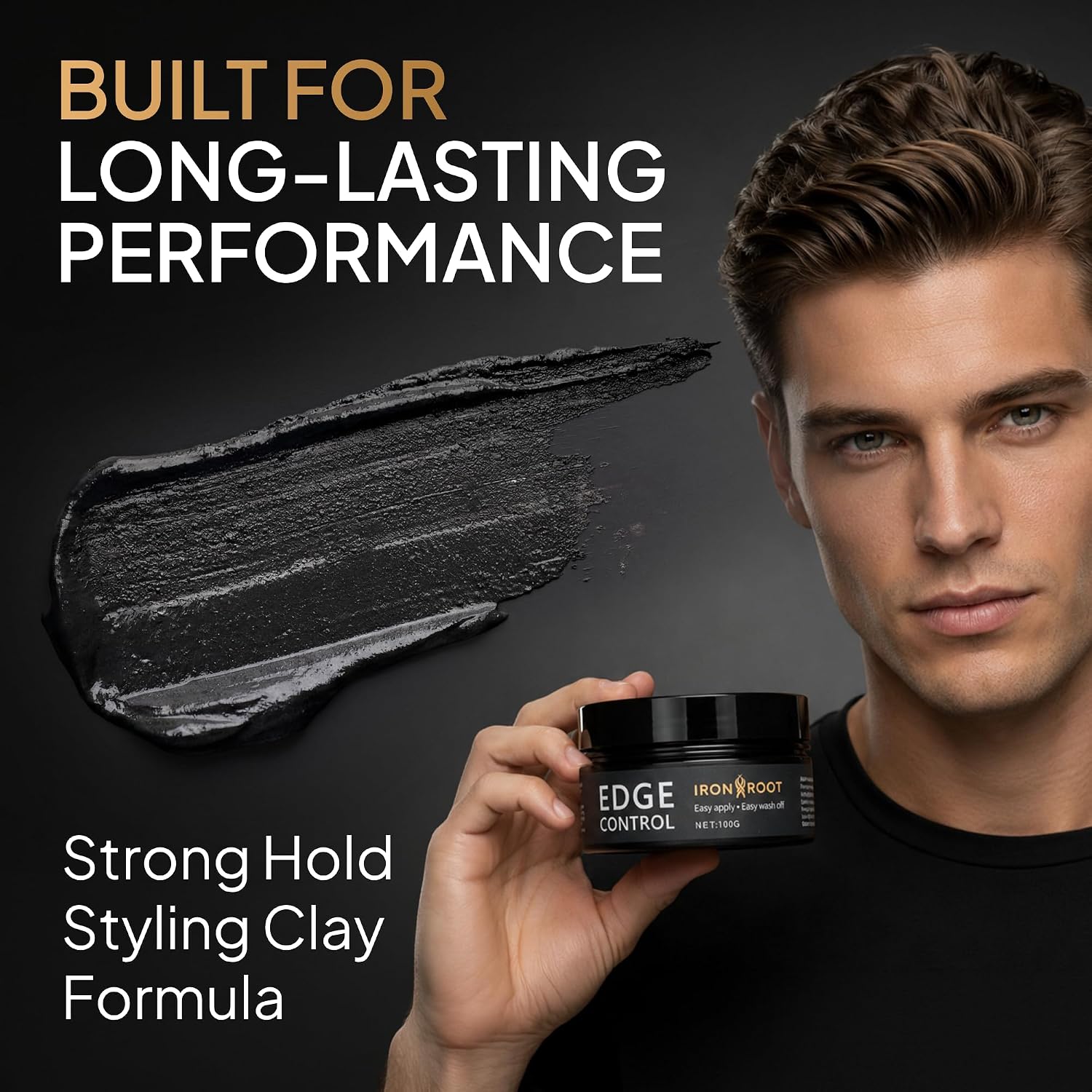 Hair Clay for Men & Women, Strong Hold Mens Hair Clay, Easy Washout, Works on All Types Straight & Wavy