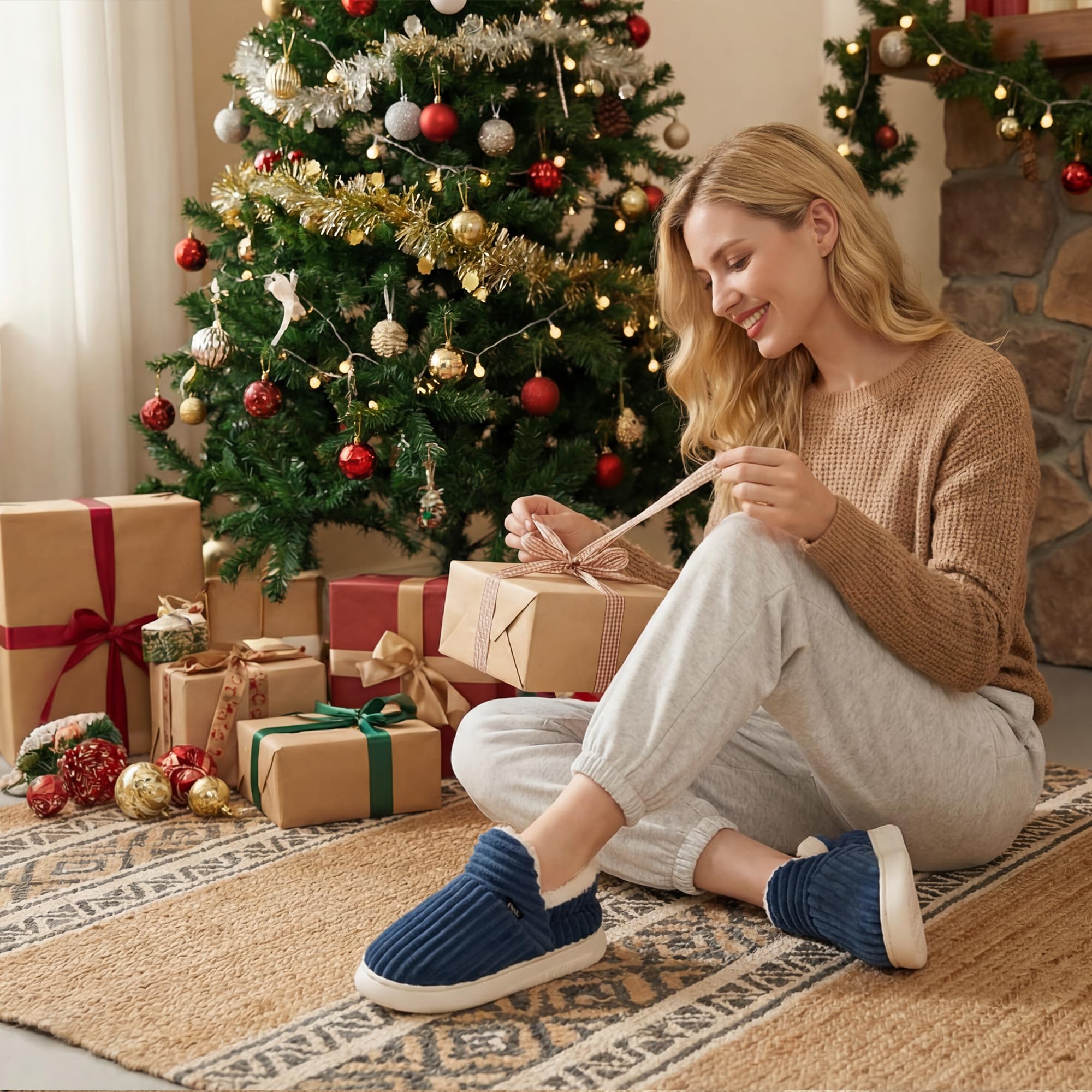 Donpapa Ciabatte Donna Uomo Invernali Pantofole Calde Peluche Chiuse Comode Memory foam Antiscivolo Inverno Scarpe