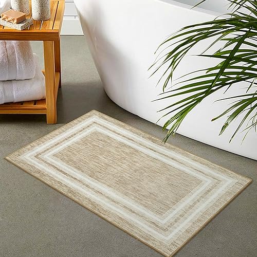 Miniatura 5 de OJIA Modernas alfombras de cocina con bordes antideslizantes, lavables, alfombra de entrada de 2 x 3 pies, delgada, suave, alfombra de área pequeña,