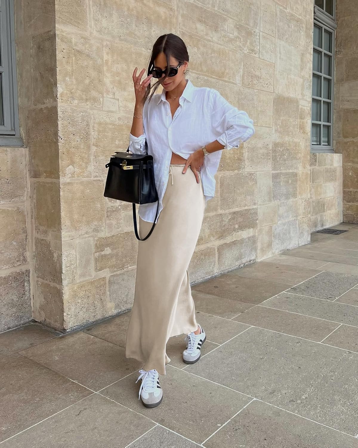 Womens Summer Fall Long Satin Skirt Elegant Wedding Cocktail Party Flowy A Line Silk Skirts - Image 6