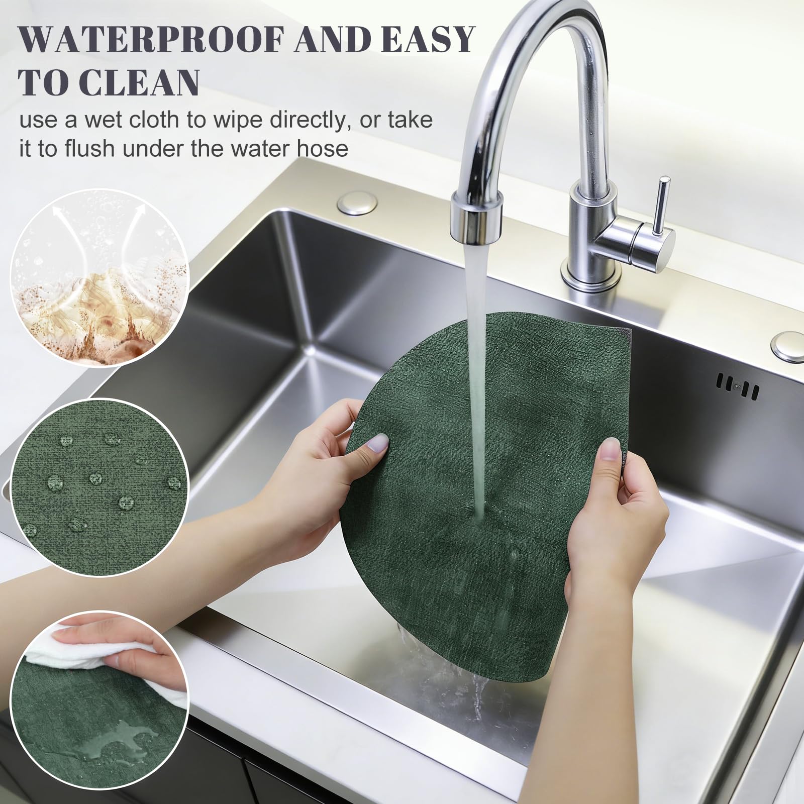 HEYOMART Set van 6 ronde gevlochten placemats, afwasbaar, goud, rond, wasbaar, hittebestendig HEYOMART Set van 6 ronde gevlochten placemats, afwasbaar, goud, rond, wasbaar, hittebestendig