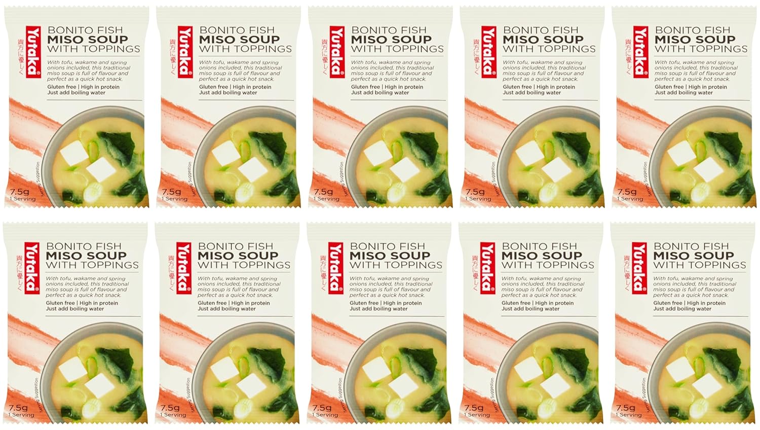 Yutaka Instant Miso Soup Bonito 7.5 g (Pack of 10)
