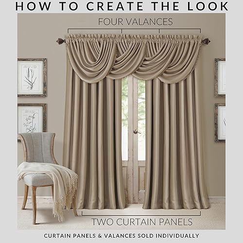 Miniatura 3 de Elrene Home Fashions - Cortina para oscurecer la habitación con eficiencia energética para todas las estaciones, 52 x 108 pulgadas (1), marrón topo