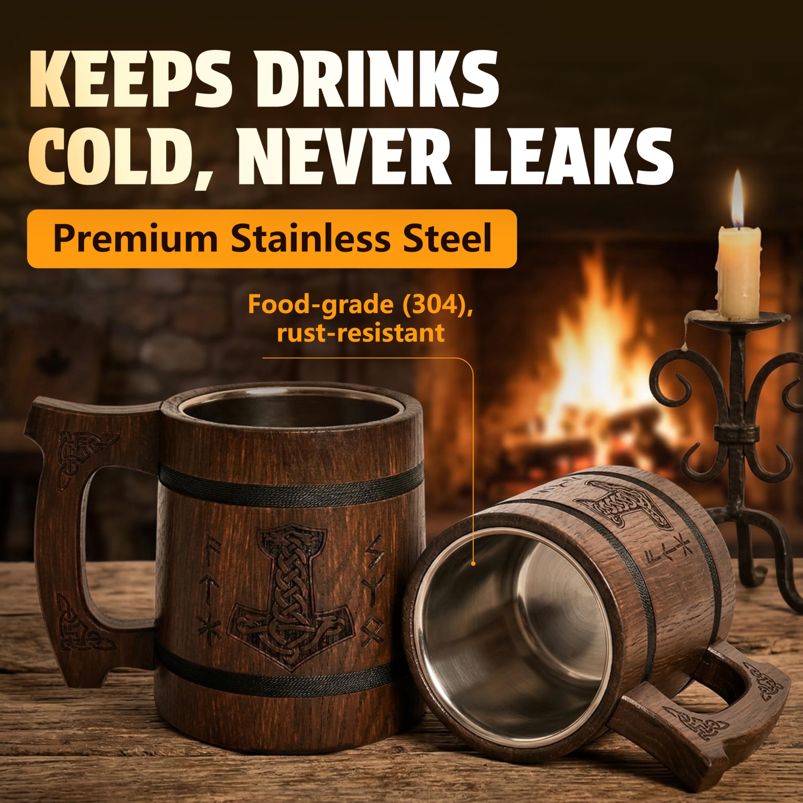 TESLYAR 0.6 Taza vikinga | Regalo Vikingo | Regalos vikingos para hombre | Jarra Cerveza | Regalos Hombre Navidad | Jarra de cerveza vikinga | Productos vikingos | Regalo Dia Del Padre