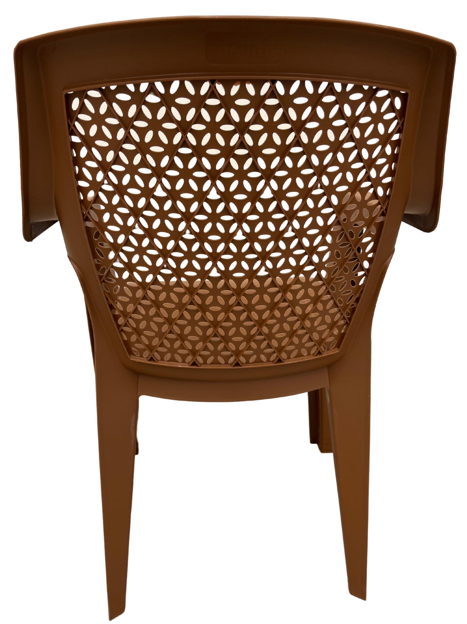 HomiQ Cello Sonet Plastic Chair | Chairs for Home, Living Room, Garden, Indoor and Outdoor Use |(Colour: Sandalwood; Set of 2 Chairs) 2