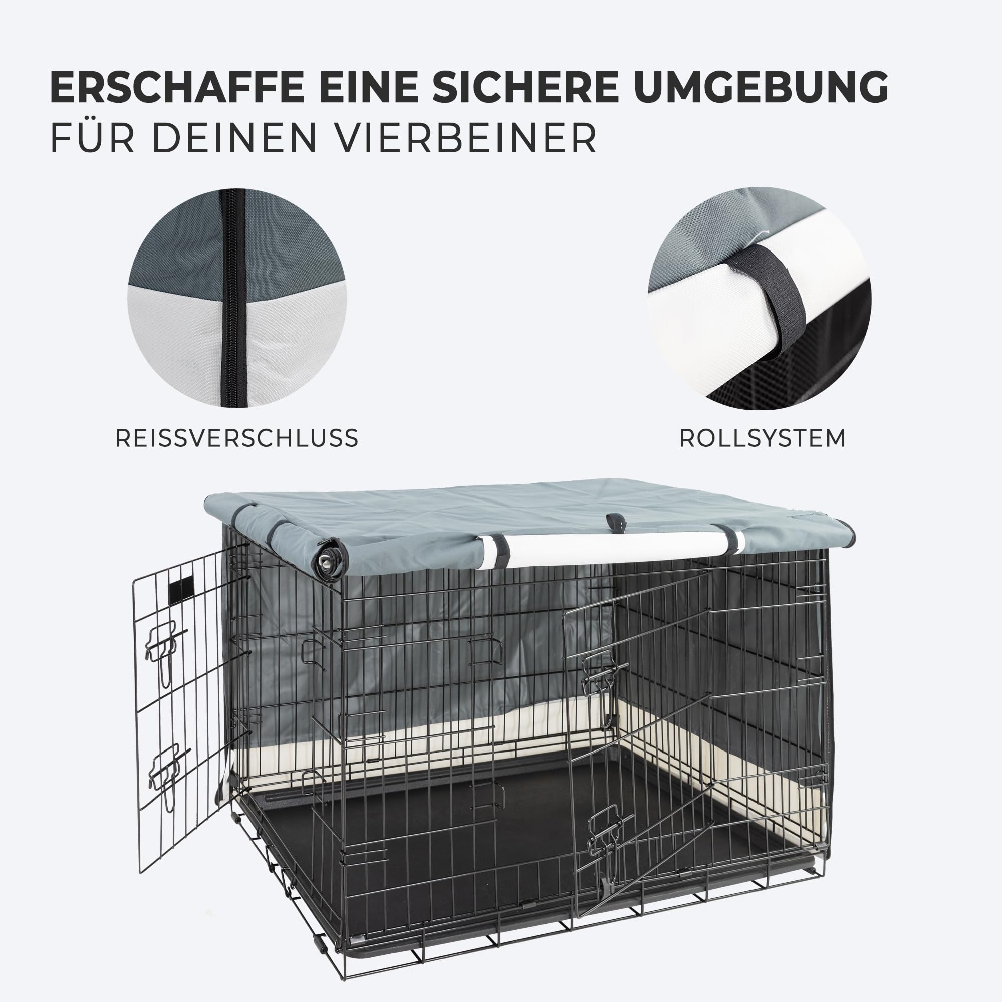 MaxxPet Copertura per Gabbia per Cani - per Box per Cani - Copertura della Gabbia per Cani - Dog Crate Cover - Copertura Impermeabile per Cuccia per Animali Domestici – 78x48x56 cm - Nero