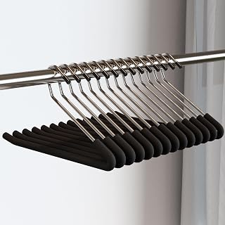 SLMT Pants Hangers Open Ended 10 Pack Heavy Duty Metal Clothes Hangers for Jeans, Trousers, Slacks Non-Slip Sponge Padded No Crease - Amazon product rated Grade A