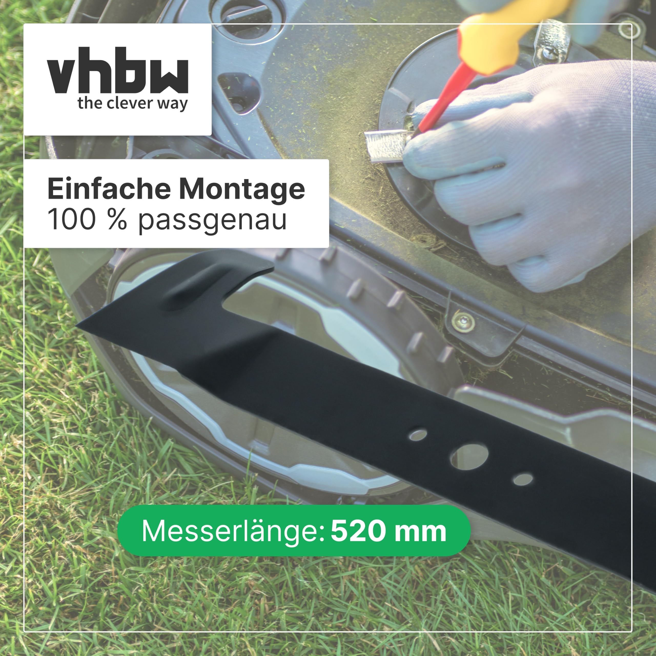 vhbw 2 x zapasowe noże kompatybilne z kosiarką Brill TCR 102 Hydro – ostrze zapasowe, czarne, stal