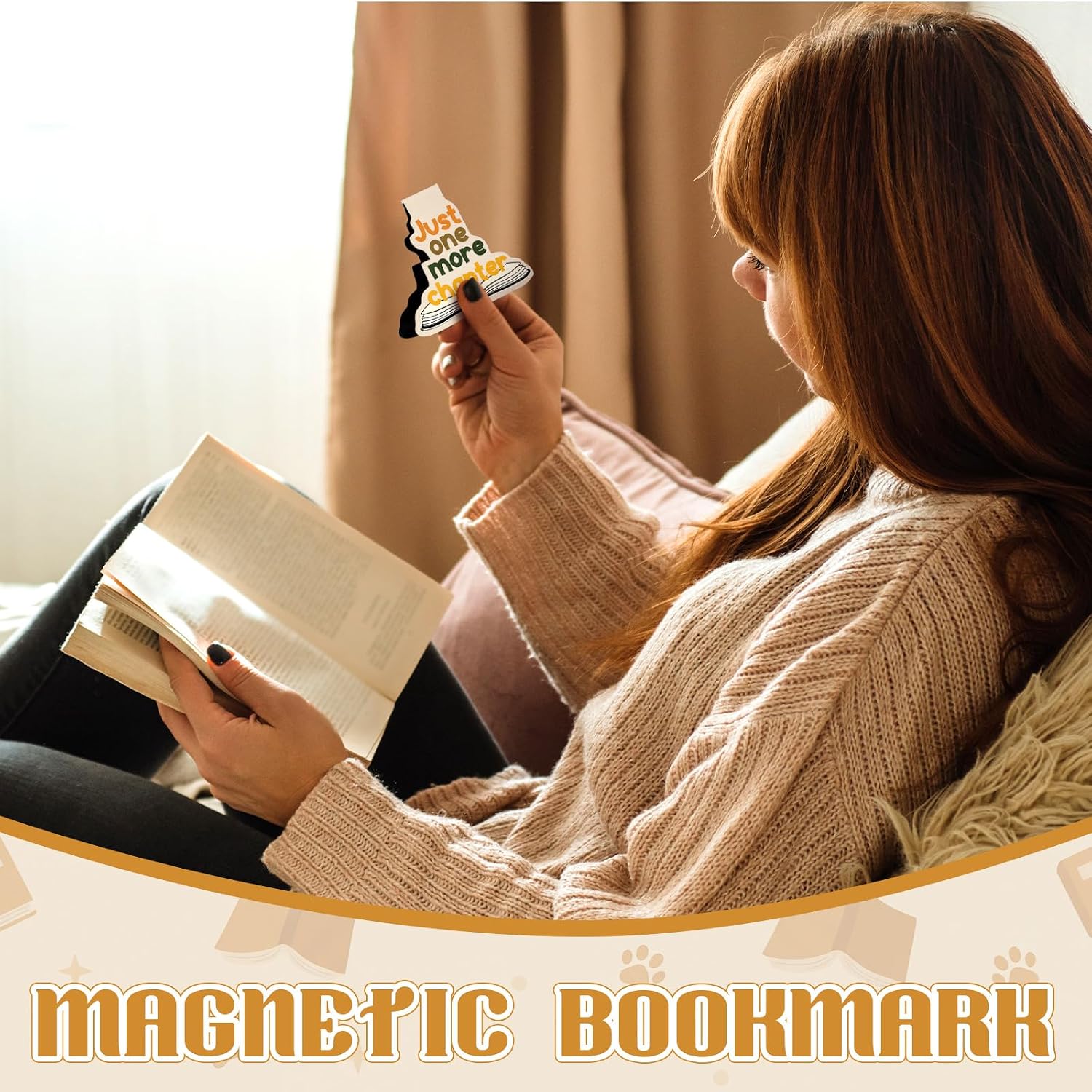 Ctosree 100 Pcs Funny Reading Magnetic Bookmarks for Women Book Lovers image 4