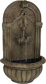 10 Rock Fountain Ideas for Natural Garden Water Features 103 Sunnydaze Florence 27-Inch Polystone Outdoor Wall Water Fountain - Elect...