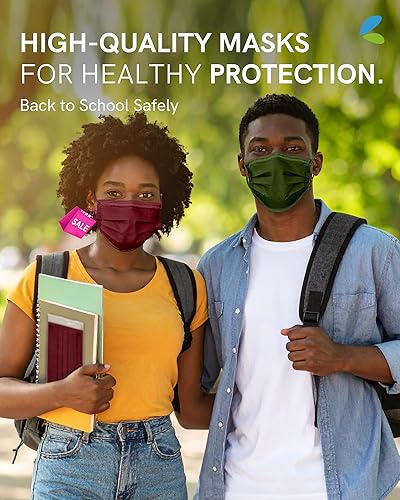 Miniatura 28 de FriCARE Mascarillas desechables para adultos, 4 capas ASTM nivel 3, protección contra alergias, envueltas individualmente, paquete de 50, surtido