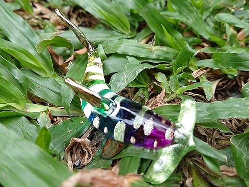 Miniatura 5 de Figuras en miniatura de tiburón martillo animales marinos pintados a mano arte de vidrio soplado adorno dorado regalo coleccionable decorar