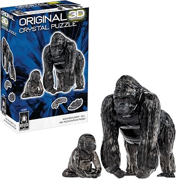 Gorilla & Baby Crystal 3D Puzzle, 48-Pc Brain Teaser, Ages 12+